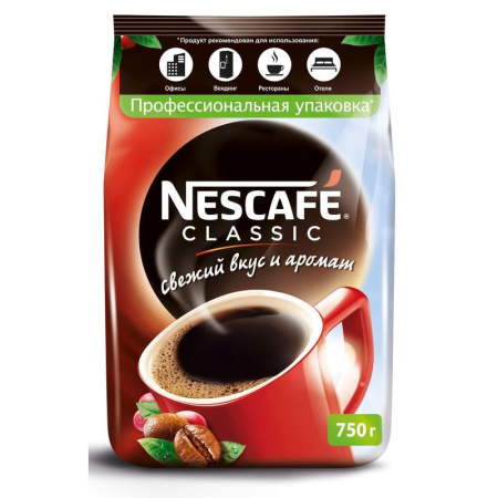 Кофе растворимый Nescafe Classic 750 г (пакет)