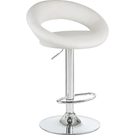 Стул барный Dobrin Mira белый/хромированный (искусственная кожа/металл)