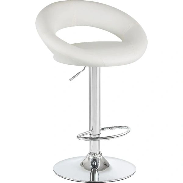 Стул барный Dobrin Mira белый/хромированный (искусственная кожа/металл)