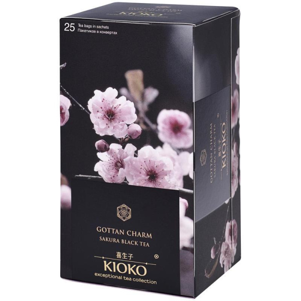 Чай Kioko Gottan Charm черный с ароматом японской сакуры 25 пакетиков