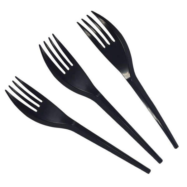 Вилка одноразовая черная 165 мм 4000 штук в упаковке