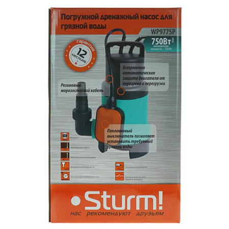 Насос дренажный для грязной воды Sturm WP9775P Насос дренажный для грязной воды Sturm WP9775P