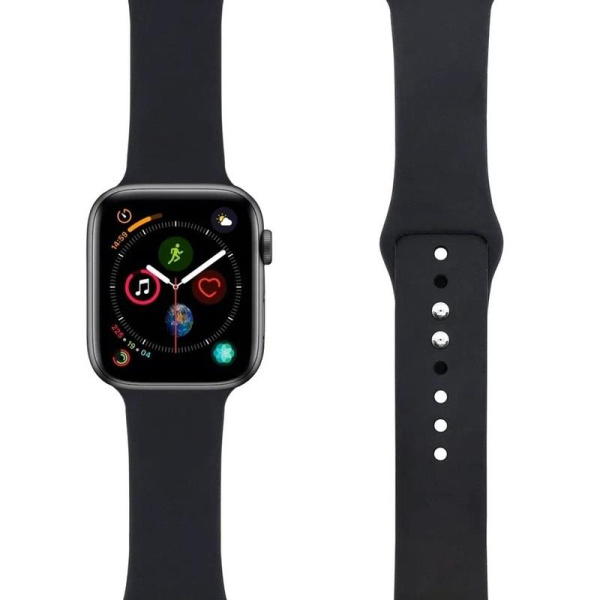 Ремешок Lyambda Altair для Apple Watch 38/40/41 мм черный силиконовый  (DS-APS08-40-BK)