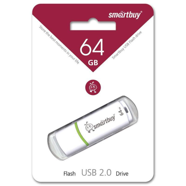 Флеш-память SmartBuy Crown 64 Gb USB 2.0 белая