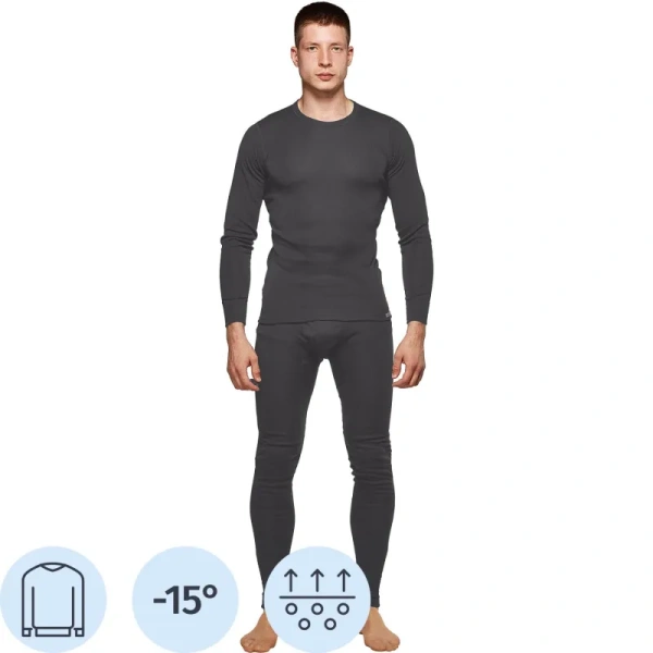 Термофутболка мужская с длинным рукавом Comazo Sport с начёсом серая  (размер 54, рост 182)