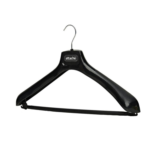 Вешалка-плечики для легкой одежды Attache C040 с перекладиной черная  (размер 50-52)