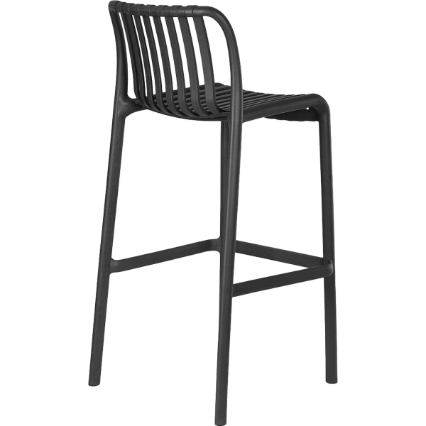 Стул барный Dobrin Chloe bar тёмно-серый/чёрный (пластик/пластик)