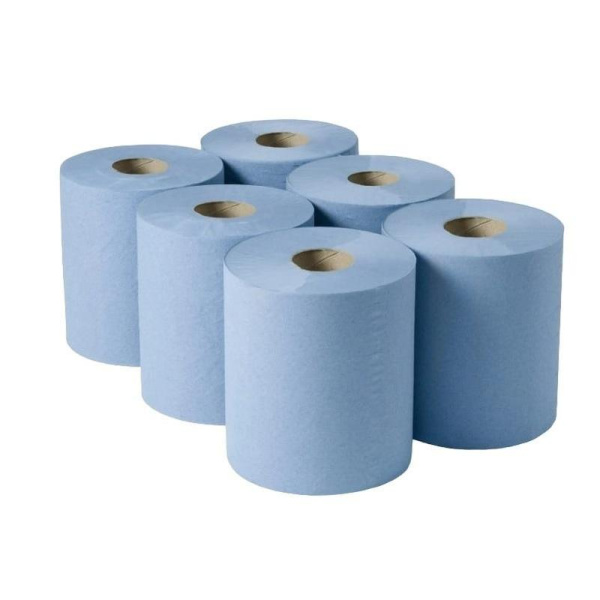 Протирочная бумага W1/W2 голубая (6 рулонов по 200 метров)