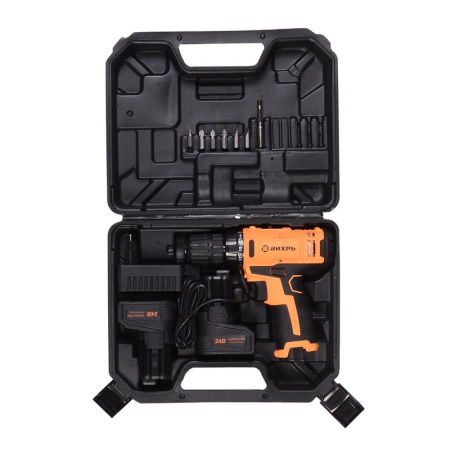 Дрель-шуруповерт безударная аккумуляторная Вихрь ДА-24Л-2к 24 В Li-ion 2  АКБ 2 Ач+ЗУ (72/14/18)