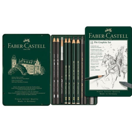 Набор карандашей чернографитных Faber-Castell Pitt Graphite 11 штук Набор карандашей чернографитных Faber-Castell Pitt Graphite 11 штук