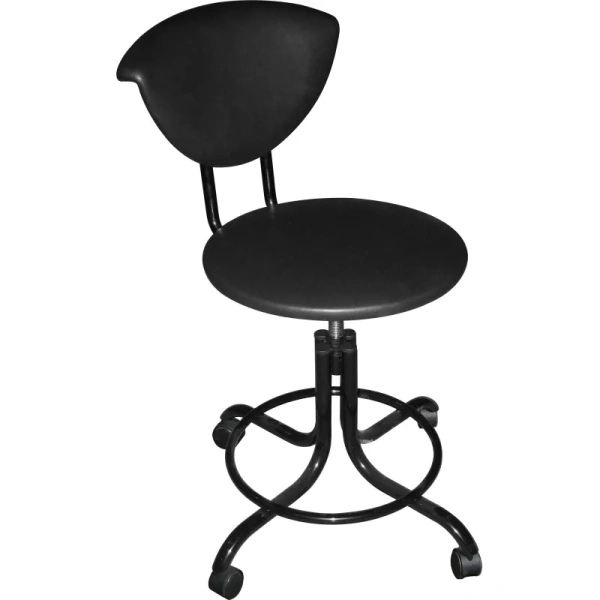 Стул лабораторный винтовой М101-05 чёрный (искусственная кожа)