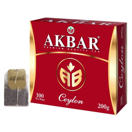 Чай Акбар Ceylon черный 100 пакетиков Чай Акбар Ceylon черный 100 пакетиков