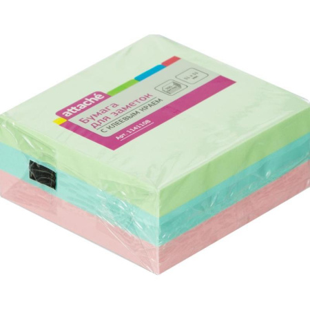 Стикеры Attache 51х51 мм пастельные 3 цвета (1 блок, 300 листов)