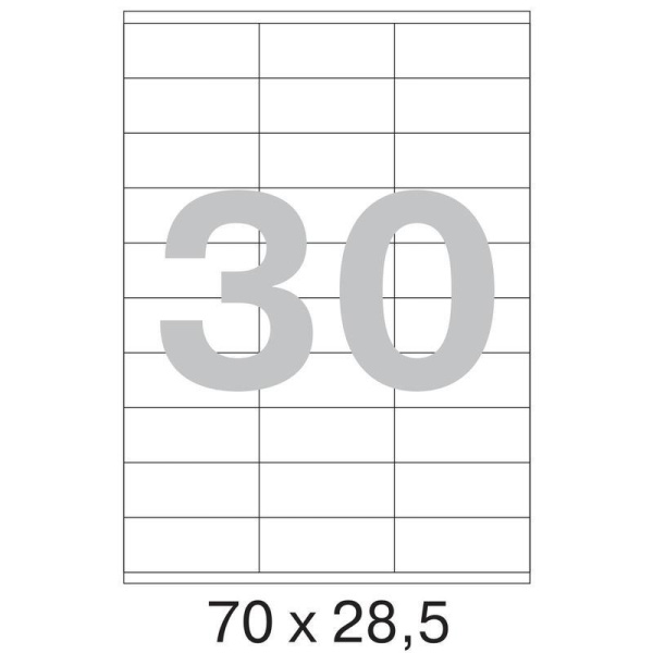 Этикетки самоклеящиеся ProMega Label белые 70x28.5 мм (30 штук на листе А4, 100 листов в упаковке)