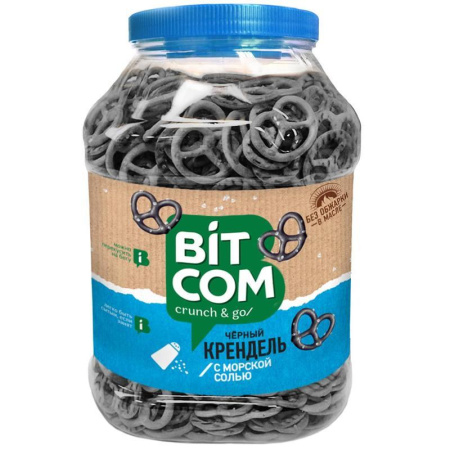 Крендели Bitcom черные с морской солью 460 г Крендели Bitcom черные с морской солью 460 г