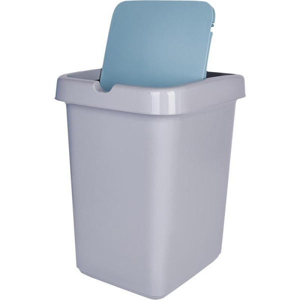Контейнер для мусора Spin&clean Step 25 л пластик голубой (33.5x42 см)