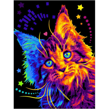 Картина по номерам Lori Разноцветный мейнкун