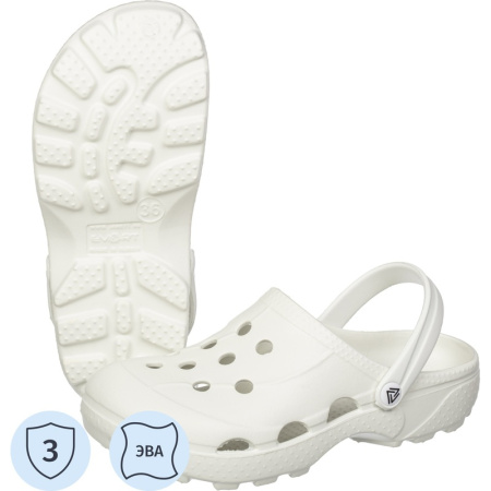 Сабо женские Evart Ола ЭВА белые размер 36 с ремешком