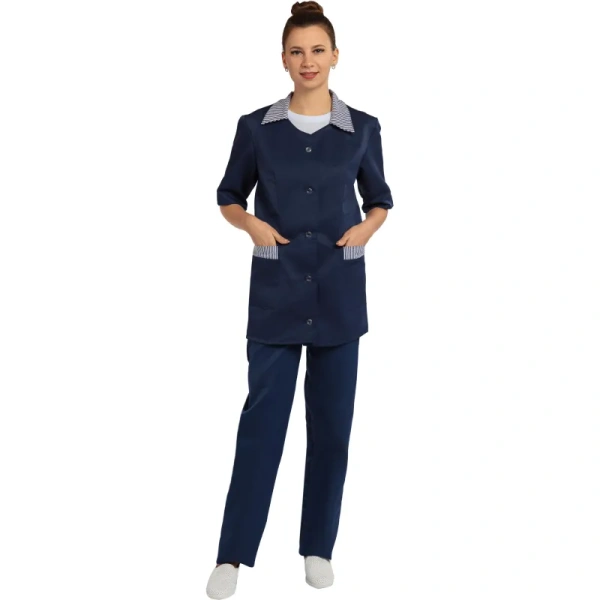 Костюм для горничных и уборщиц у07-КБР темно-синий (размер 44-46, рост   170-176)