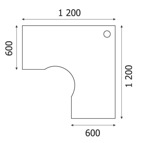 Стол эргономичный Easy One правый (серый, 1200x1200x743 мм)