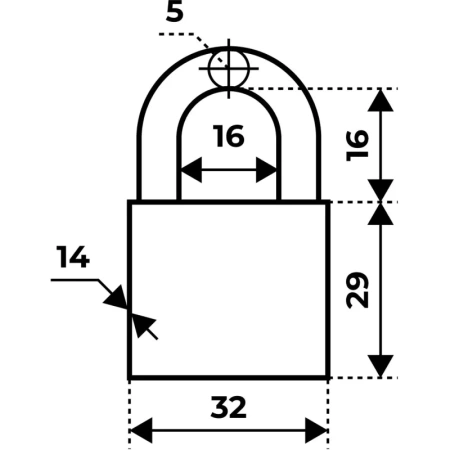 Замок навесной Аллюр ВС1Ч-032 32 мм хром