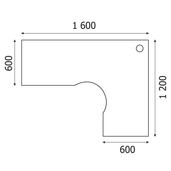 Стол эргономичный Easy One правый (серый, 1600x1200x743 мм)