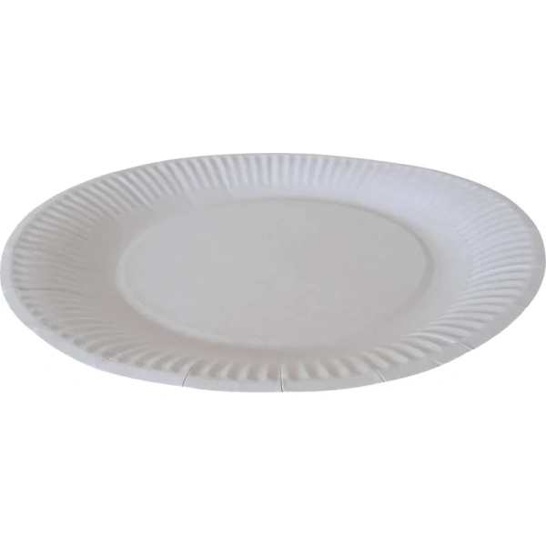 Тарелка одноразовая бумажная Эконом 180 мм белая (500 штук в упаковке) Тарелка одноразовая бумажная Эконом 180 мм белая (500 штук в упаковке)