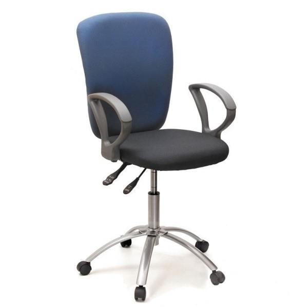 Кресло офисное Chairman 9801 синее/серое (ткань, металл)