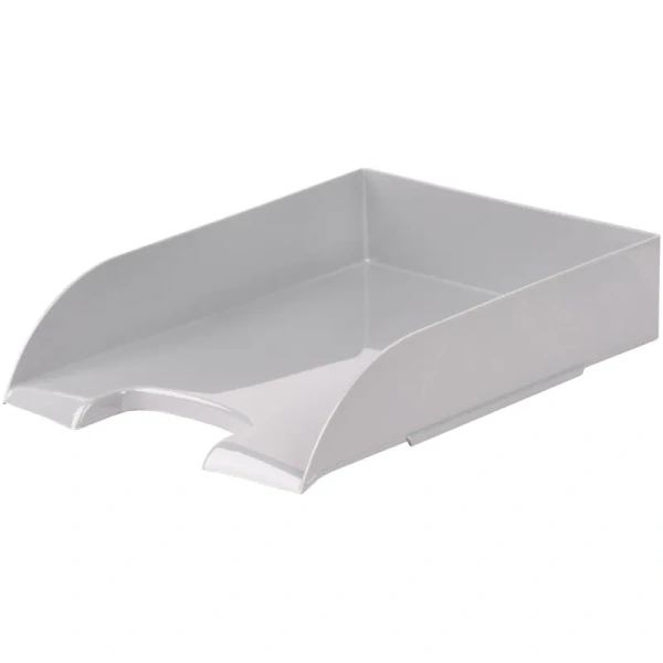 Лоток горизонтальный для бумаг Комус Русская Серия пластиковый  темно-серый