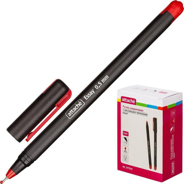 Ручка шариковая Attache Essay красная (толщина линии 0.5 мм)