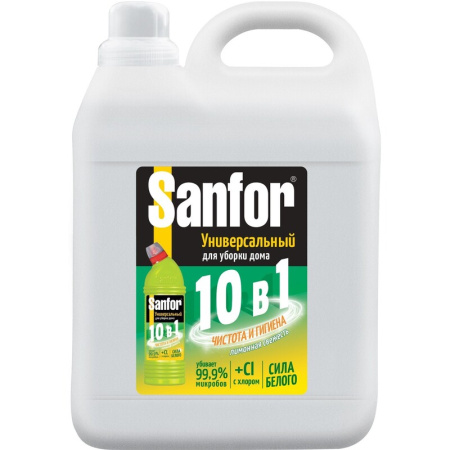 Универсальное чистящее средство Sanfor Универсал Лимонная свежесть гель  5л