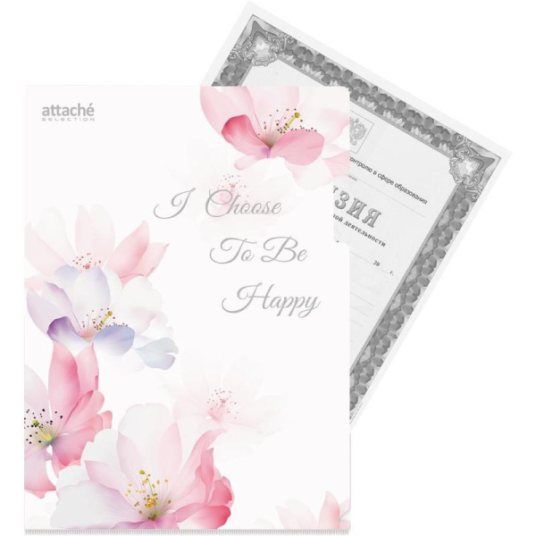 Папка-уголок Attache Selection Flower Dreams А4 в ассортименте 180 мкм (6 штук в упаковке)