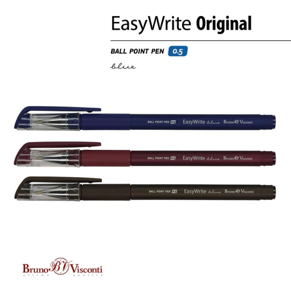 Ручка шариковая неавтоматическая Bruno Visconti EasyWrite Original цвет  чернил синий цвет корпуса в ассортименте (толщина линии 0.4 мм)
