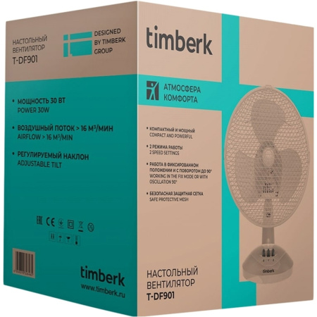 Вентилятор Timberk T-DF901 белый