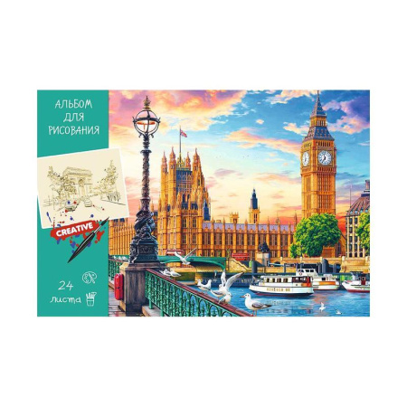 Альбом для рисования Проф-пресс Вид на дворец А4 24 листа