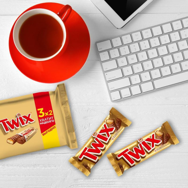 Шоколадные батончики Twix (3 штуки по 55 г)