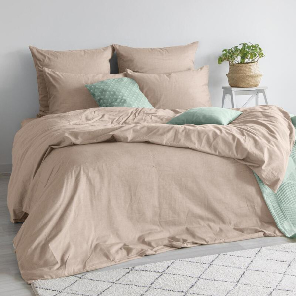 Простыня на резинке Praline 140х200 см меланж 130 г/кв.м