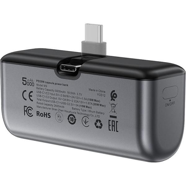 Внешний аккумулятор (power bank) Acefast M9 5000 мАч черный (AF-M9-BK)