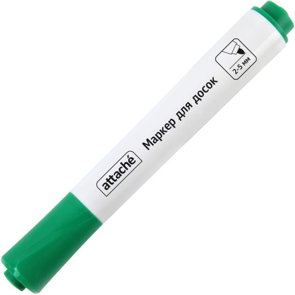 Маркер для досок Attache мокрого стирания зеленый (толщина линии 2-5 мм)