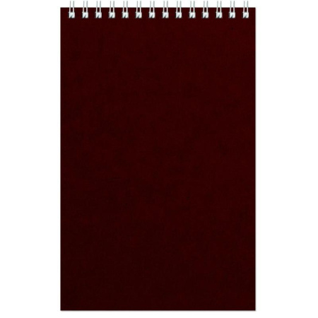 Блокнот Альт Офис 1 А5 60 листов бордовый в клетку на спирали (127х203 мм) (артикул производителя 61353)