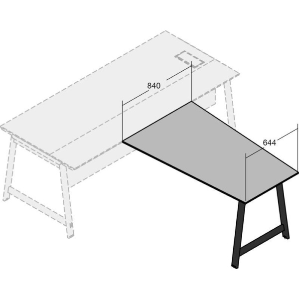 Брифинг-приставка для переговорного стола Avizo 145B002 (дуб  парма/графит, 1400х840х750 мм)
