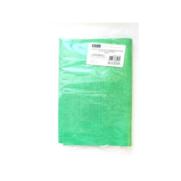 Салфетки хозяйственные Микрополимер микрофибра 40х35 см 310 г/кв.м  зеленые 5 штук в упаковке