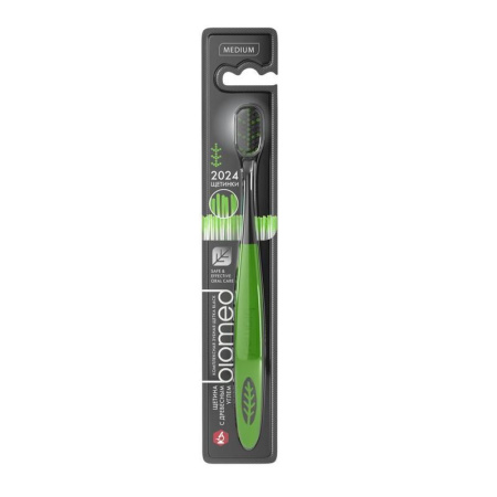 Зубная щетка Biomed Black средней жесткости (цвет в ассортименте)