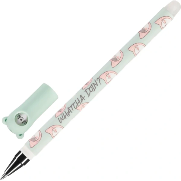 Ручка гелевая со стираемыми чернилами M&G So Many Cats синяя  (толщина линии 0.35 мм, AKPC5277)