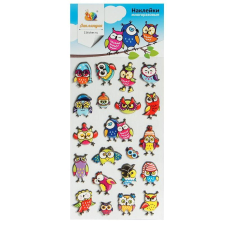 Декоративные наклейки зефирные Совы Декоративные наклейки зефирные Совы