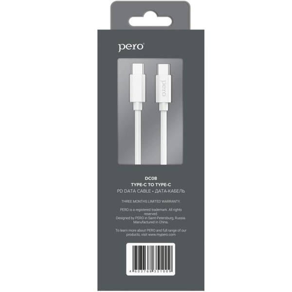 Кабель Pero USB Type-C - USB Type-C 1 м (4603768351009)