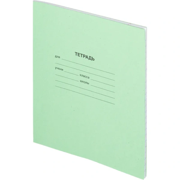 Тетрадь школьная зеленая А5 18 листов в линейку (20 штук в упаковке)