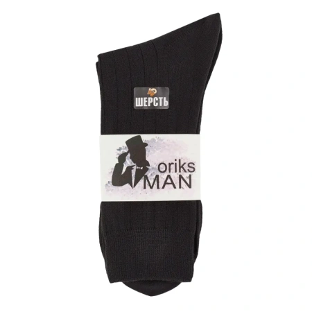 Носки мужские шерстяные черные с полосой размер 25