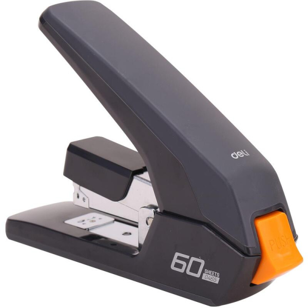 Степлер мощный Deli E0465BLACK Expert до 60 листов черный (скобы № 23/6,  23/8,  23/10, 23/13, 24/6, энергосберегающий)