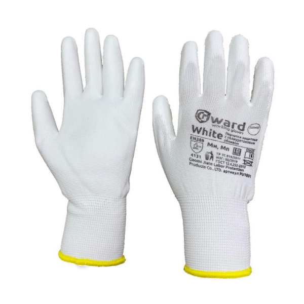 Перчатки рабочие трикотажные нейлоновые с полиуретановым покрытием (размер 9, L)